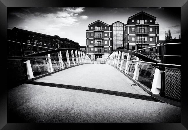 David Oluwale Bridge Leeds - Mono Framed Print by Glen Allen