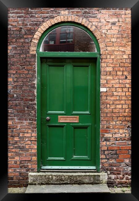 Green Door Framed Print by Glen Allen
