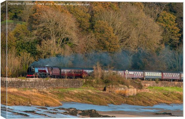 LMS 6233 Duchess of Sutherland at Purton Canvas Print by Steve H Clark