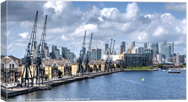 Docklands city skyline  Canvas Print by Rob Hawkins