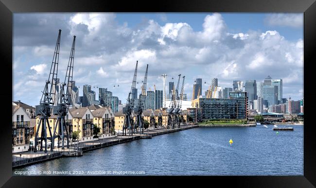 Docklands city skyline  Framed Print by Rob Hawkins