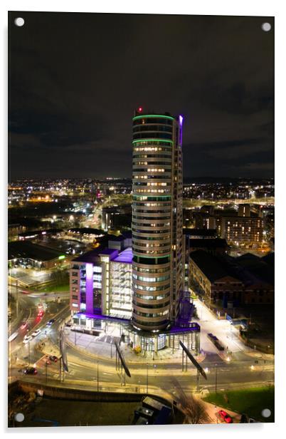 Bridgewater Place at Night Acrylic by Apollo Aerial Photography