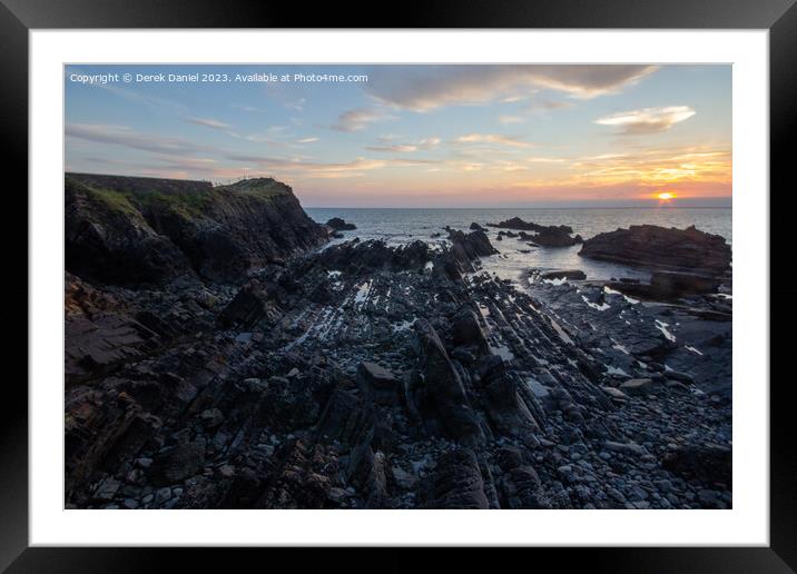 Majestic Sunset at Hartland Quay Framed Mounted Print by Derek Daniel