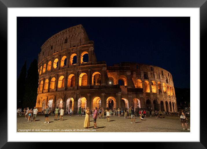 A night at Colosseum Framed Mounted Print by Rob Hawkins