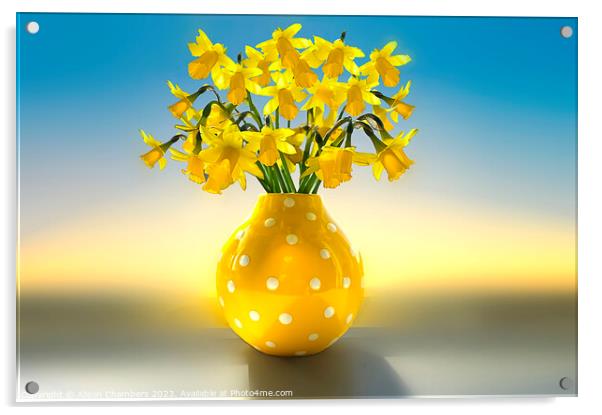 Vase Of Daffodils  Acrylic by Alison Chambers