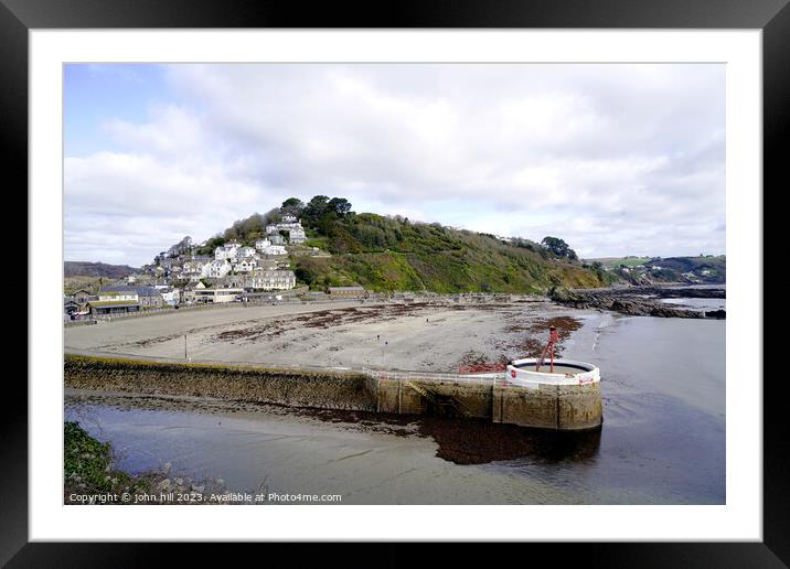 Banjo pier and beach East Looe Cornwall Framed Mounted Print by john hill
