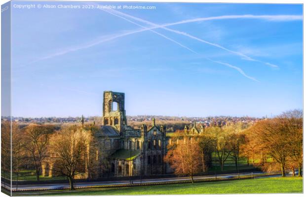Kirkstall Abbey View Canvas Print by Alison Chambers