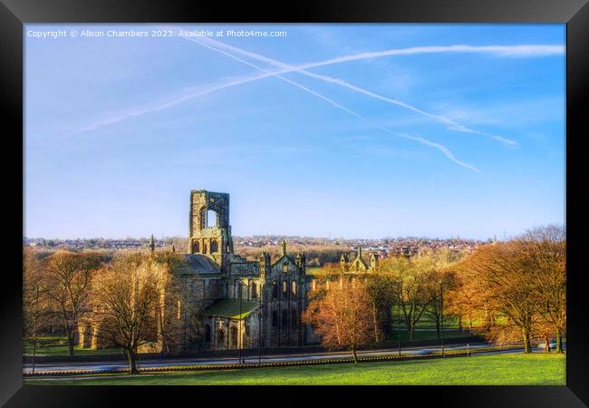 Kirkstall Abbey View Framed Print by Alison Chambers