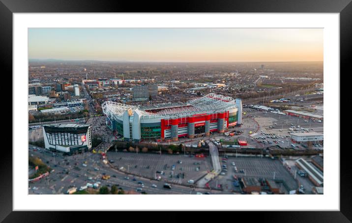 Old Trafford Sunset Framed Mounted Print by Apollo Aerial Photography