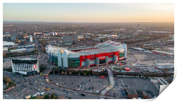 Old Trafford Sunset Print by Apollo Aerial Photography