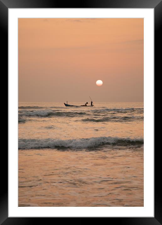 Dawn fishing at da Nang Framed Mounted Print by Jed Pearson