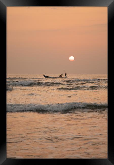 Dawn fishing at da Nang Framed Print by Jed Pearson