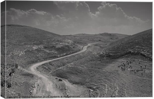 Mountain Landscape near Mukawir, Jordan Canvas Print by Dietmar Rauscher