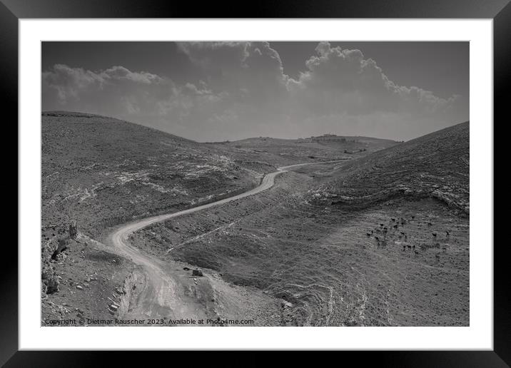 Mountain Landscape near Mukawir, Jordan Framed Mounted Print by Dietmar Rauscher