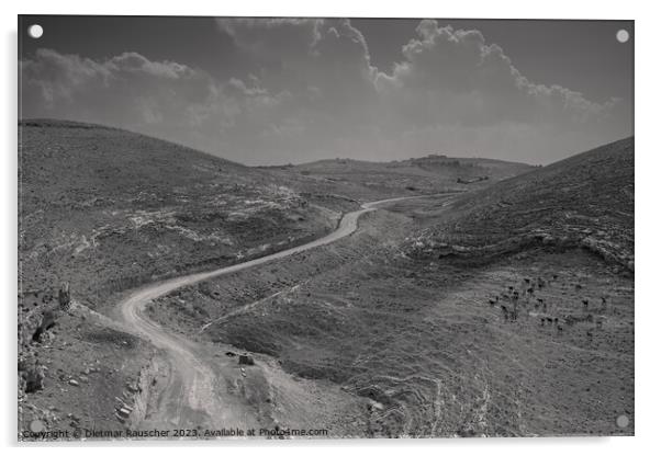 Mountain Landscape near Mukawir, Jordan Acrylic by Dietmar Rauscher
