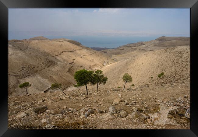 Landscape near Mukawir or Machaerus, Jordan Framed Print by Dietmar Rauscher