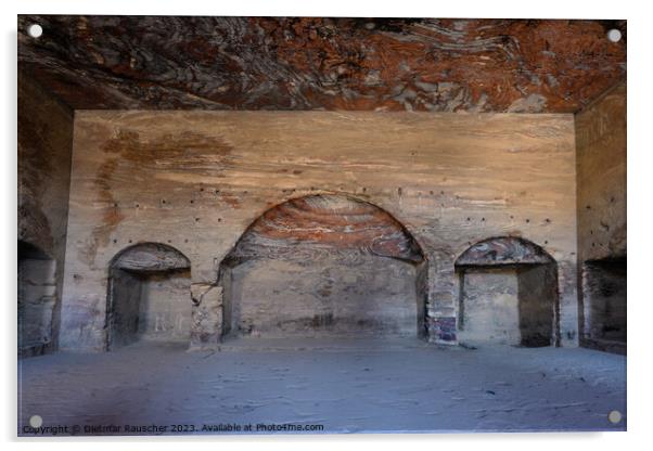 Urn Tomb Interior in Petra, Jordan Acrylic by Dietmar Rauscher