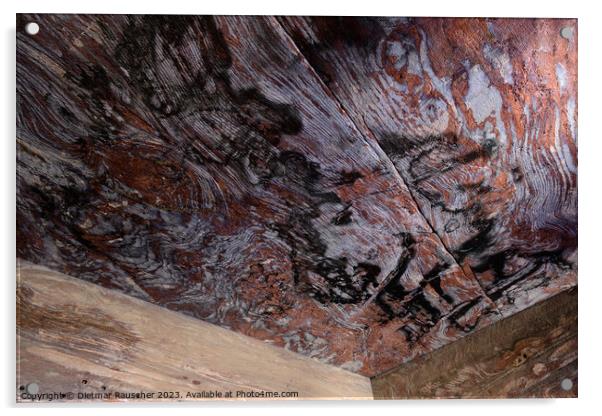 Urn Tomb Colorful Rock Ceiling in Petra, Jordan Acrylic by Dietmar Rauscher