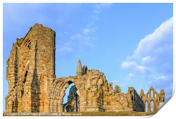 Whitby Priory Print by Darrell Evans