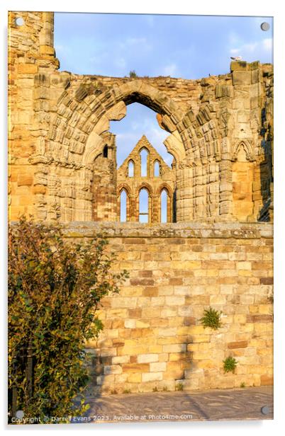 Whitby Abbey Wall Acrylic by Darrell Evans