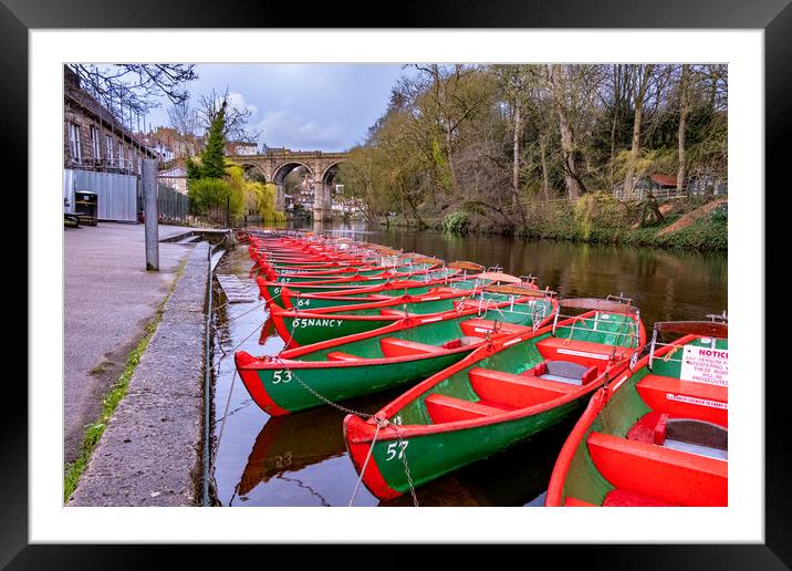 Knaresborough Rowing Boats Framed Mounted Print by Steve Smith