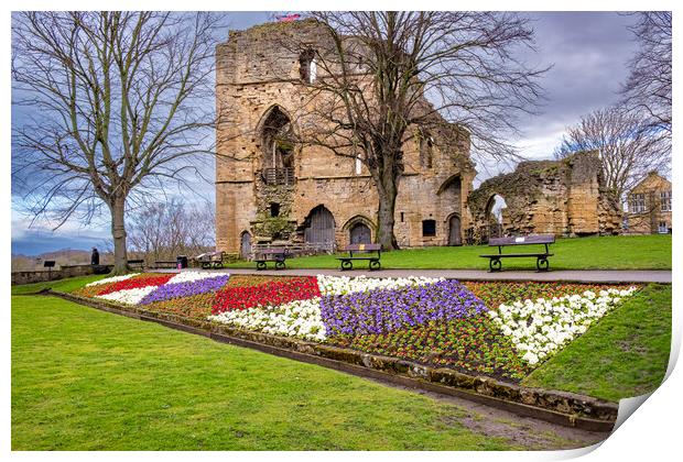 Springtime Splendour at Knaresborough Castle Print by Steve Smith
