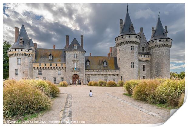 The front entrance of Château de Sully-sur-Loire, France Print by Dave Collins