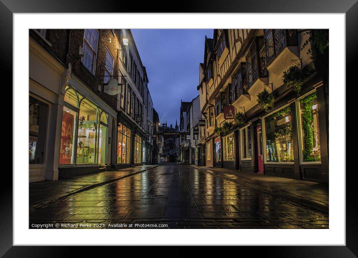 Shop window reflections - Stonegate, York Framed Mounted Print by Richard Perks