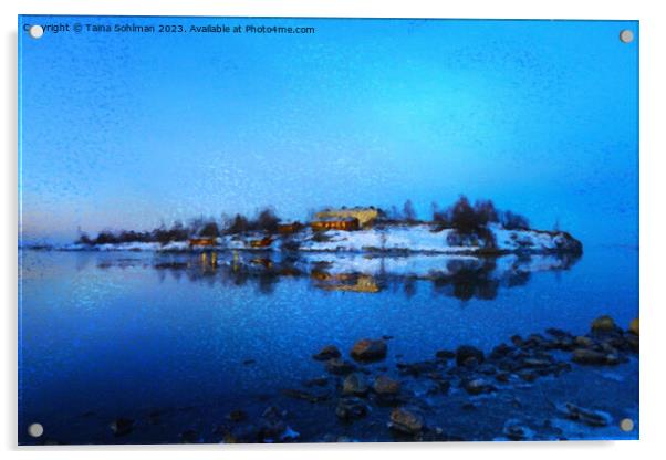 Harakka Island on a Blue March Morning Impressions Acrylic by Taina Sohlman