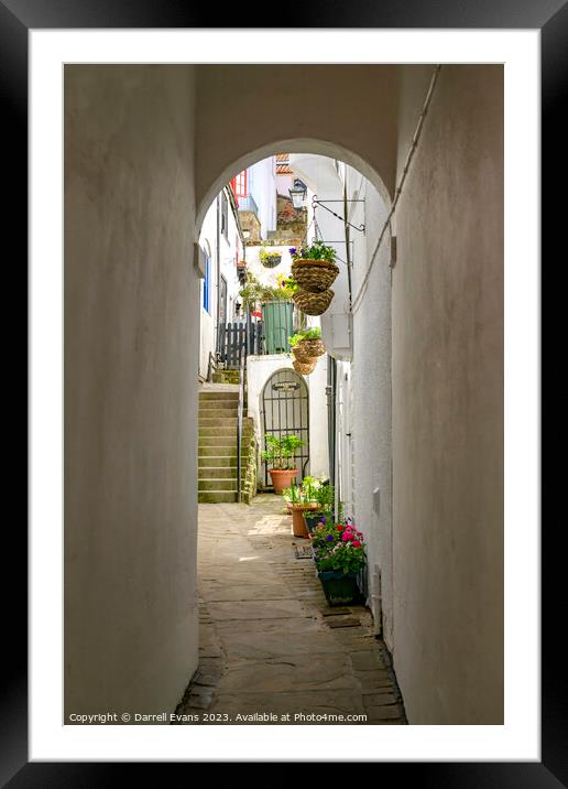 Whitby Alley Framed Mounted Print by Darrell Evans