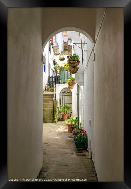 Whitby Alley Framed Print by Darrell Evans