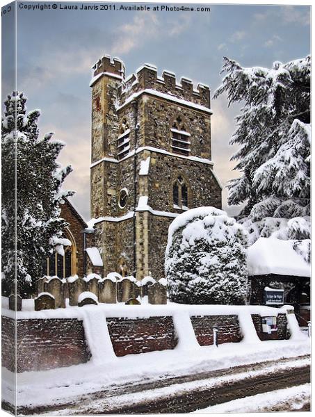St Mary's Church, Horsell, Canvas Print by Laura Jarvis