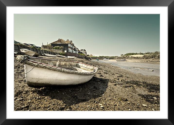 Boat at Burnham Overy Staithe Framed Mounted Print by Stephen Mole