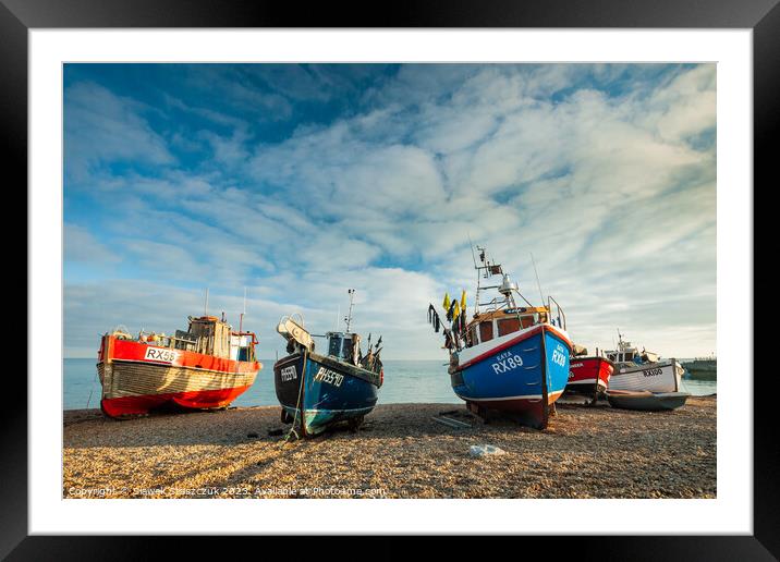 Hastings Beach Framed Mounted Print by Slawek Staszczuk