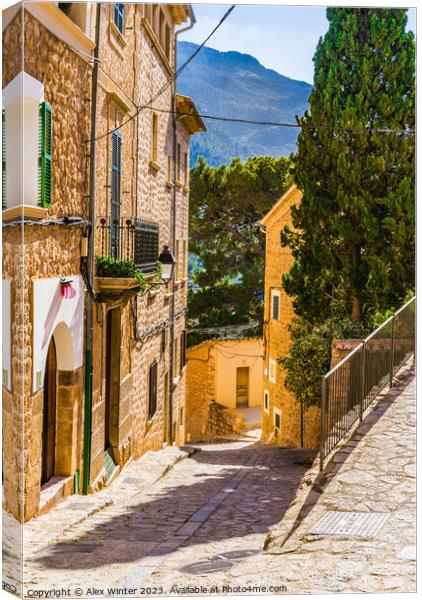 Fornalutx village, famous landmark in the Tramunta Canvas Print by Alex Winter
