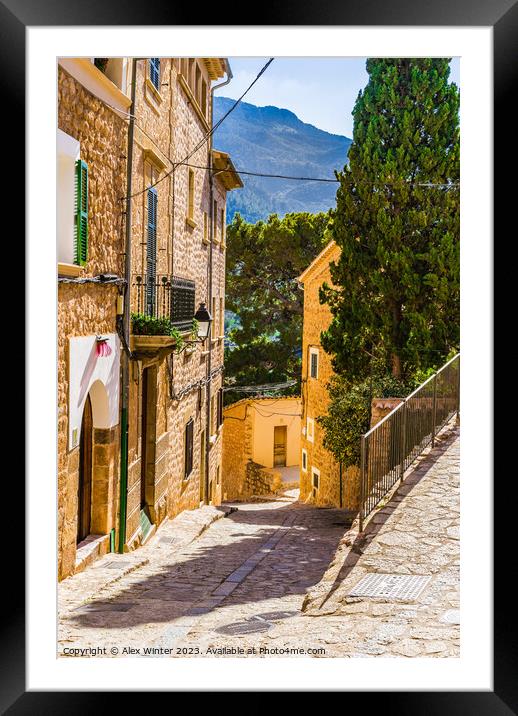Fornalutx village, famous landmark in the Tramunta Framed Mounted Print by Alex Winter