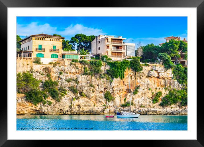 Beautiful view of the coast cliffs in Porto Christ Framed Mounted Print by Alex Winter