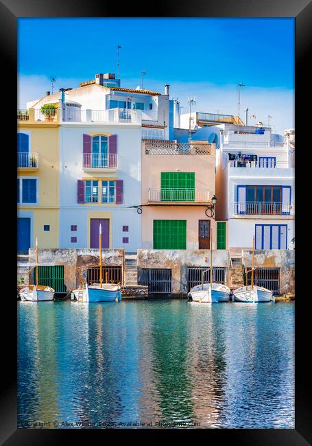 Mallorca, Colourful Porto Colom Framed Print by Alex Winter