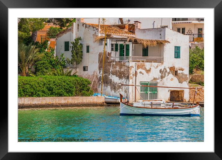 Idyllic view of old fishing boat Framed Mounted Print by Alex Winter