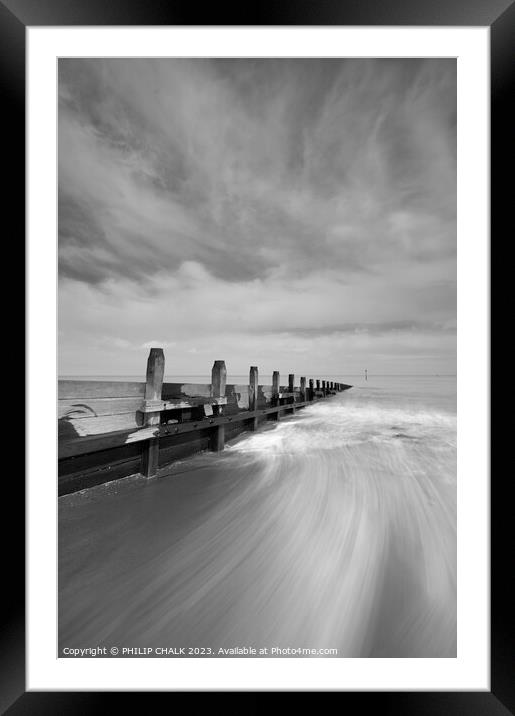 Majestic Hornsea Beach Defence Framed Mounted Print by PHILIP CHALK