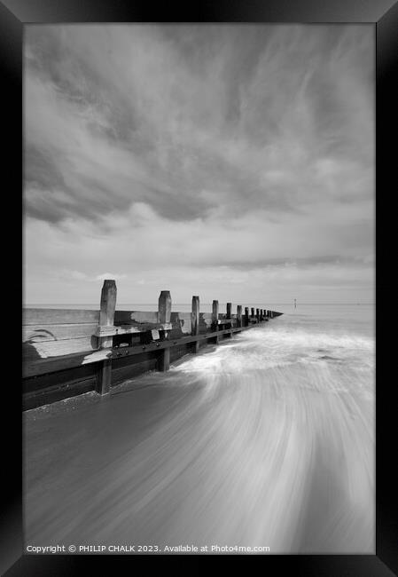 Majestic Hornsea Beach Defence Framed Print by PHILIP CHALK