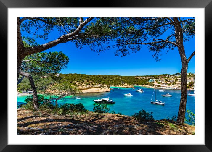 Idyllic view of Portals Vells beaches Framed Mounted Print by Alex Winter