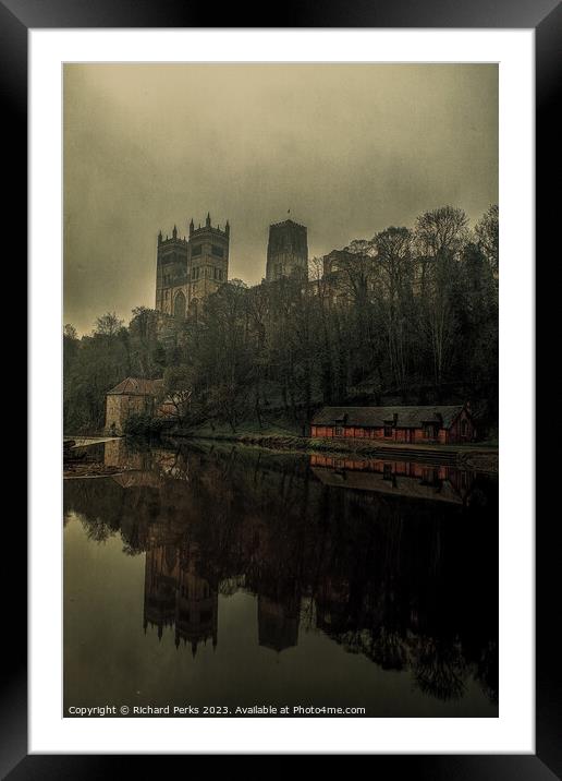 On the banks of the River Wear Framed Mounted Print by Richard Perks