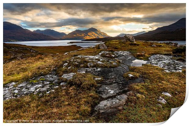Beautiful Sunrise over Upper Loch Torridon   Print by Peter Paterson