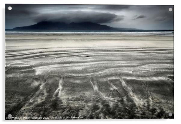 Laig  Bay Isle of Eigg - Spectacular Views of Rhum Acrylic by Peter Paterson