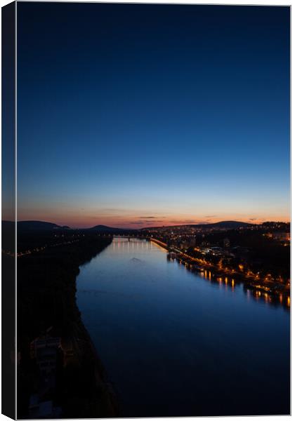 Danube River at Twilight Canvas Print by Artur Bogacki