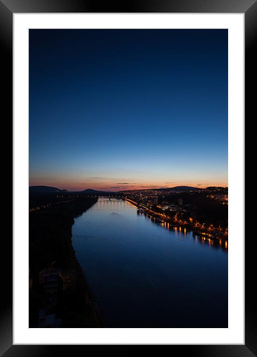 Danube River at Twilight Framed Mounted Print by Artur Bogacki