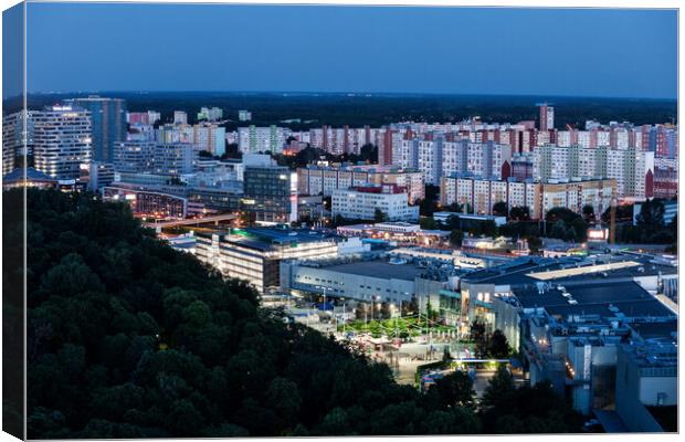 City of Bratislava at Dusk Canvas Print by Artur Bogacki