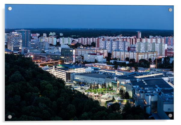 City of Bratislava at Dusk Acrylic by Artur Bogacki