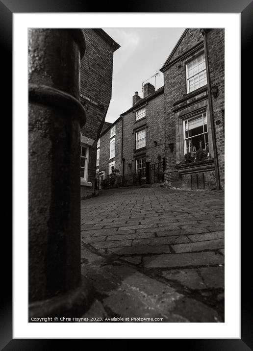 Severn Bank Ironbridge in Black and White Framed Mounted Print by Chris Haynes